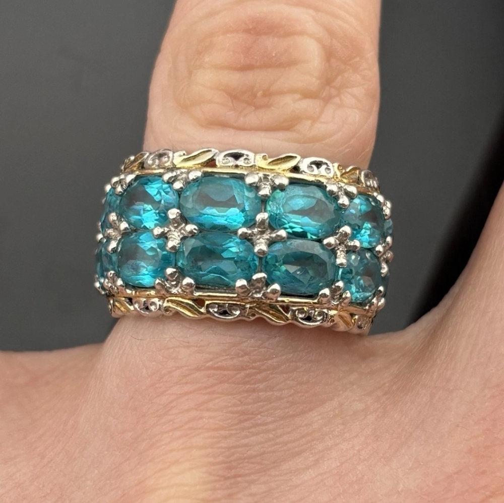 NWOT Retired Estate Gems En Vogue Michael Valitutti Genuine Paraiba Apatite Ring - Picture 6 of 6